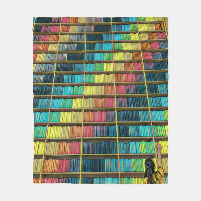 Bibliotek Älskare Gift Fleecefilt (Framsidan)