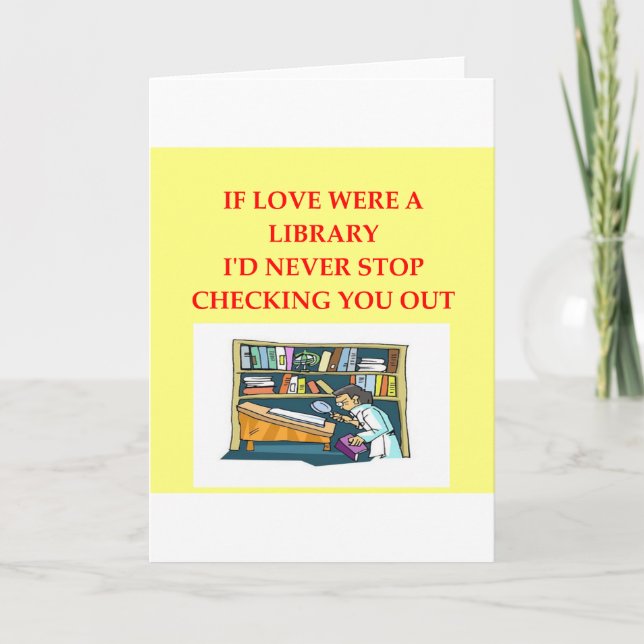 BIBLIOTEK älskare Helgkort (Framsida)