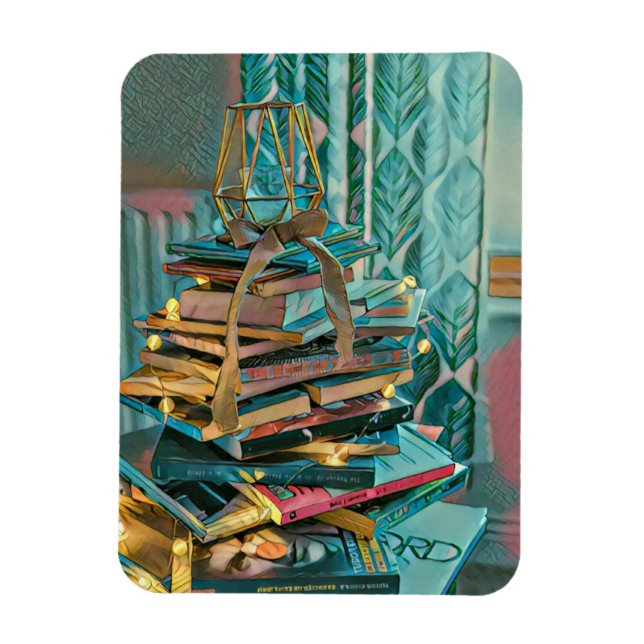 Bibliotek älskare-teckningar magnet (Vertikal)
