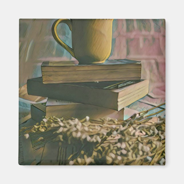 Bibliotek älskare-teckningar magnet (Framsidan)