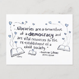 Bibliotek är demokrati helg vykort