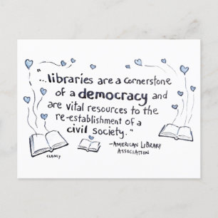 Bibliotek är demokrati helg vykort
