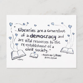 Bibliotek är demokrati helg vykort