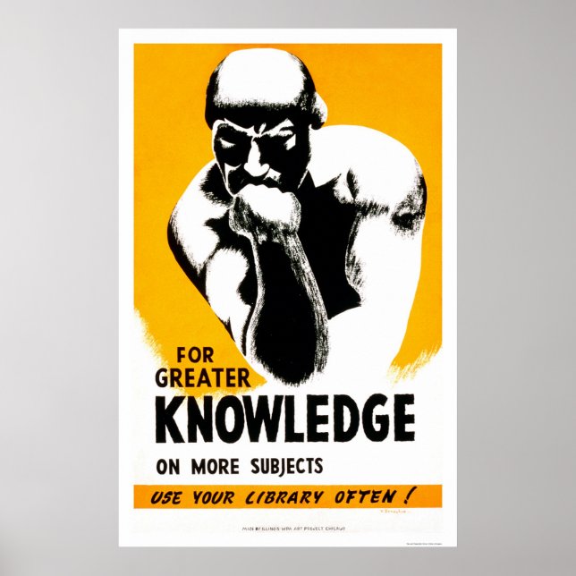 Bibliotek är Knowledge 1940 WPA Poster (Framsidan)