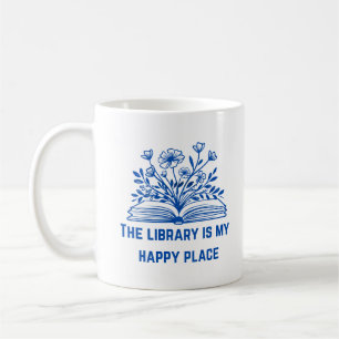 Bibliotek är min Lycklig Ställe - inspirationskäll Kaffemugg