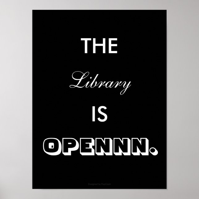 Bibliotek är öppet - Poster (Framsidan)