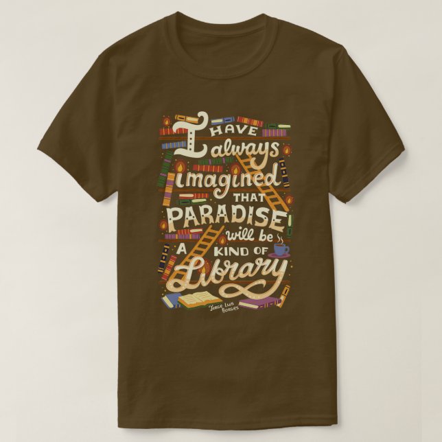 Bibliotek är Paradise T Shirt (Design framsida)