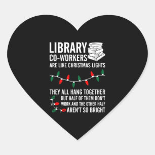 Bibliotek är som jultomten Ljus Hjärtformat Klistermärke