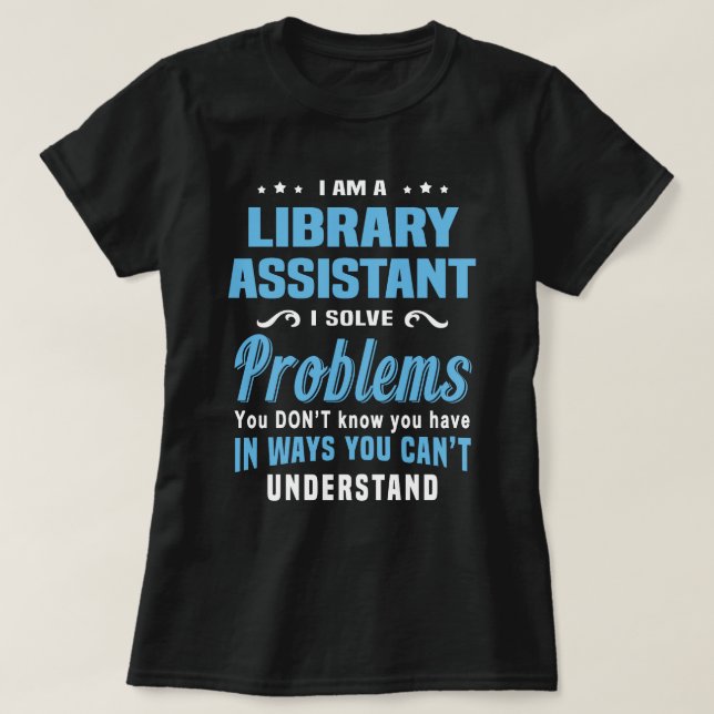 Bibliotek Assistant T Shirt (Design framsida)