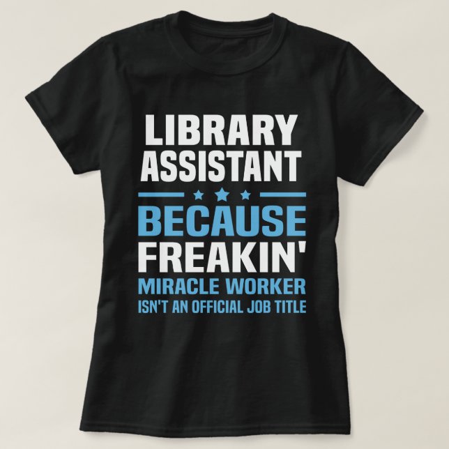Bibliotek Assistant T Shirt (Design framsida)