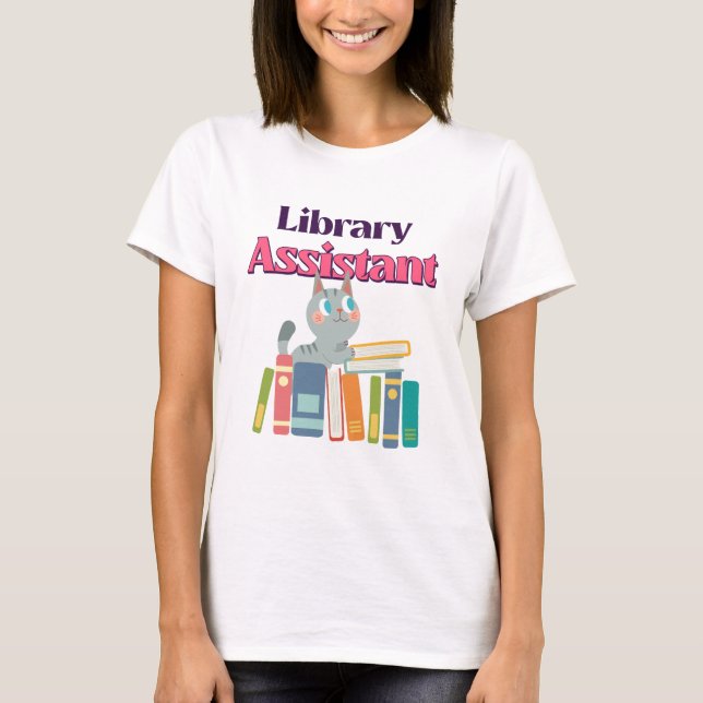 Bibliotek Assistant T Shirt (Framsida)