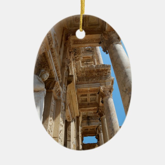 Bibliotek av den Celsus prydnaden Julgransprydnad Keramik (Framsidan)