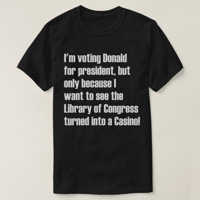 Bibliotek av kongressen vände in i ett kasino tee shirt (Design framsida)
