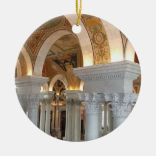 Bibliotek av kongressWashington DC Ornement Julgransprydnad Keramik