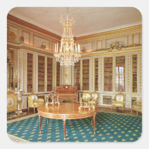 Bibliotek av Louis XVI dekorerade i 1781 Fyrkantigt Klistermärke