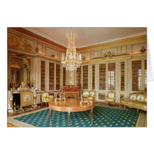 Bibliotek av Louis XVI dekorerade i 1781 Hälsningskort