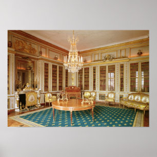 Bibliotek av Louis XVI dekorerade i 1781 Poster