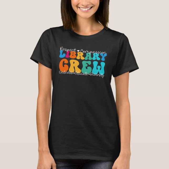 Bibliotek-besättningsvecka Back to school T Shirt (Framsida)