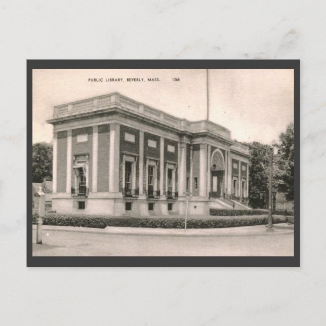 Bibliotek, Beverly, MORSA Vintagen Vykort (Framsida)