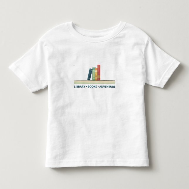 Bibliotek, Böcker, Äventyrs Toddler T-Shirt (Framsida)
