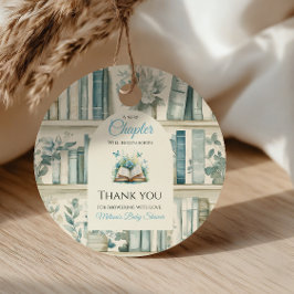 Bibliotek Bok En Ny Kapitel Pojke Baby Shower Deko Gåvor Etiketter