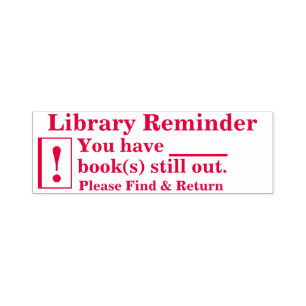Bibliotek Bok påminnelse Frimärke Självfärgande Stämpel
