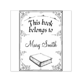 Bibliotek Bok Personlig Self Inking Rubber Frimär Självfärgande Stämpel