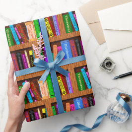 Bibliotek Bok Shelf Mönster för läsare Presentpapper
