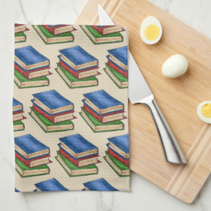 Bibliotek Bok Stack Lacher Librarian Educator Gift Kökshandduk