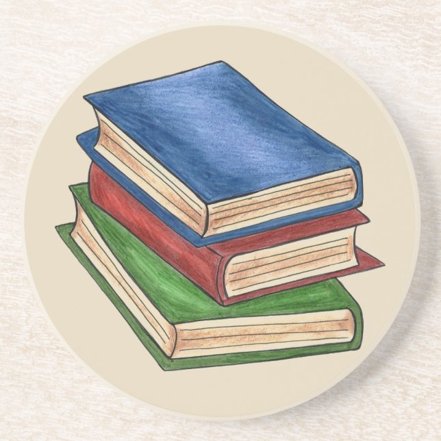 Bibliotek Bok Stack Lacher Librarian Educator Gift Underlägg (Framsidan)