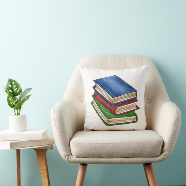 Bibliotek Bok Stack Reading Teacher Bibliophile Kudde (Stol)