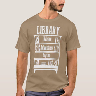 Bibliotek Bokar där Äventyr börjar T Shirt