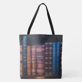 bibliotek-bokar-övertryckt textblock, stor tygkasse