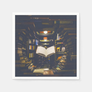Bibliotek Bokar Sheldon Open Bok Read Pappersservett