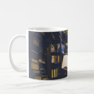 Bibliotek Bokar Shelses Open Bok Read Kaffemugg