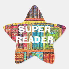 Bibliotek Bokar Toppen Reader Award Stickers Stjärnformat Klistermärke