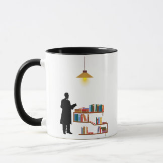 Bibliotek bokhyllor i Mugg för gåvor till Bok Älsk