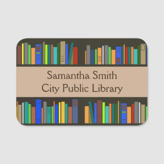 Bibliotek Bookshelf Design Namn bricka Namnbricka