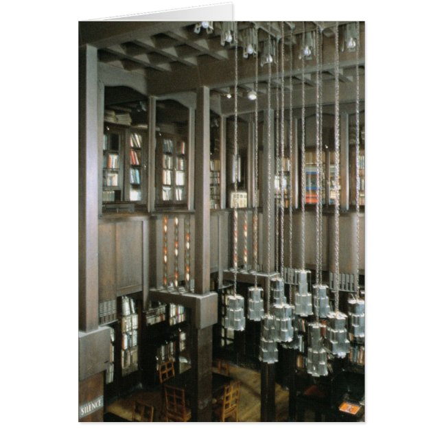 Bibliotek, byggt 1897-99 hälsningskort (Framsidan)