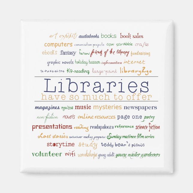 Bibliotek - byt färg magnet (Framsidan)