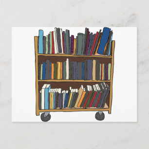 Bibliotek Cart Vykort