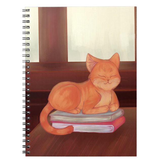 Bibliotek Cat Anteckningsbok (Framsidan)