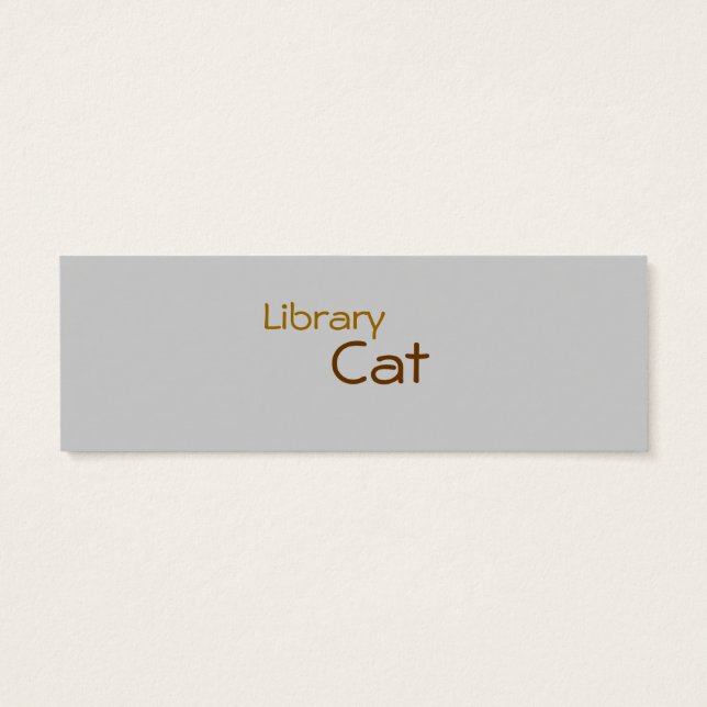 Bibliotek Cat (Bok mark) Litet Visitkort (Baksidan)