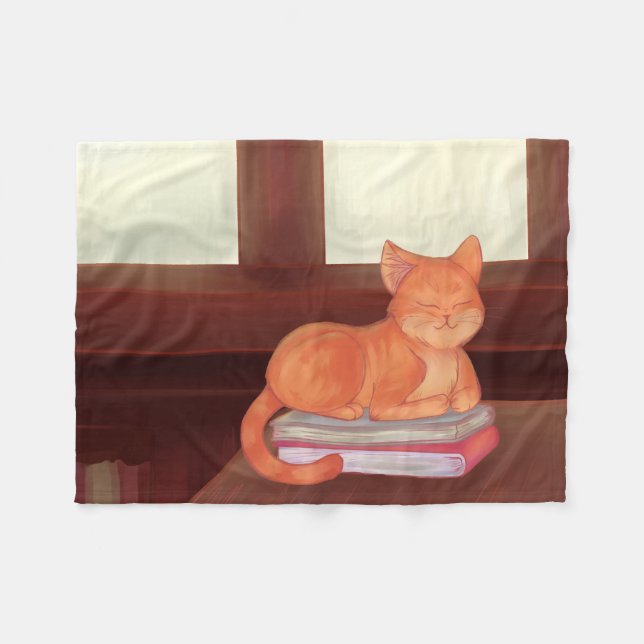 Bibliotek Cat Fleecefilt (Framsidan (Horisontell))