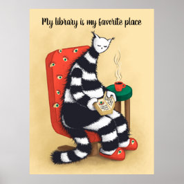 Bibliotek Cat Lover Libarian Poster