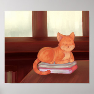 Bibliotek Cat Poster