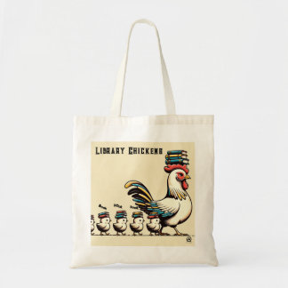 Bibliotek Chickens Tote Bag Tygkasse