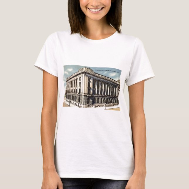 Bibliotek Cleveland, Ohio c1934 Tee Shirt (Framsida)