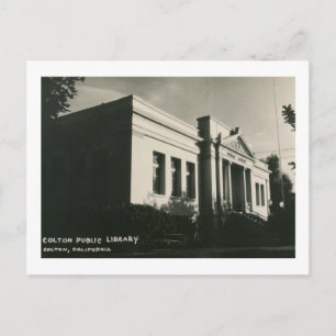 Bibliotek, Colton, Kalifornien Vintage Vykort