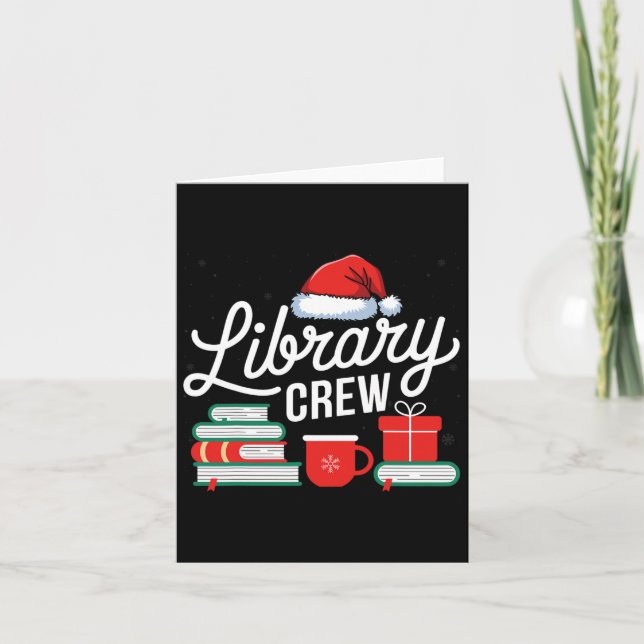 Bibliotek Crew Bok Älskare Bibrarian Julafton Helg Kort (Framsida)
